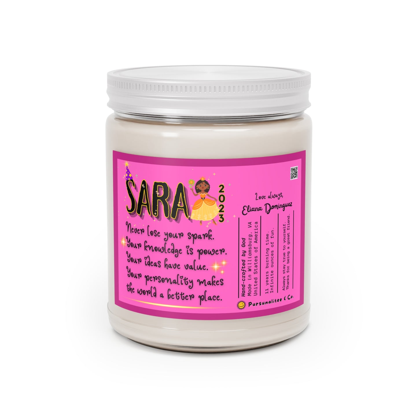Custom #2 Birthday Candle Scented, 9oz
