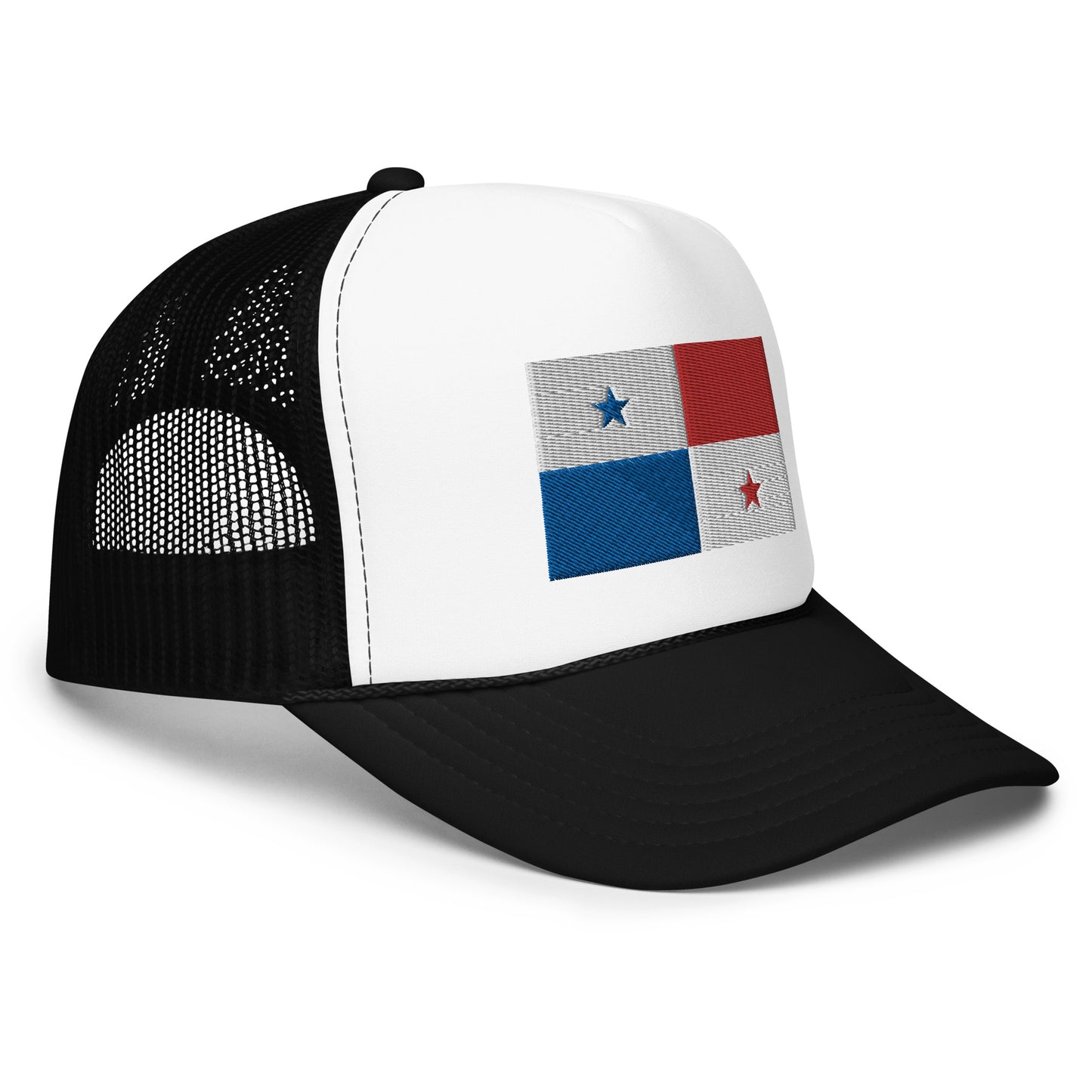 Tricolor Trucker Panama Flag Embroidered Flat - Foam trucker hat