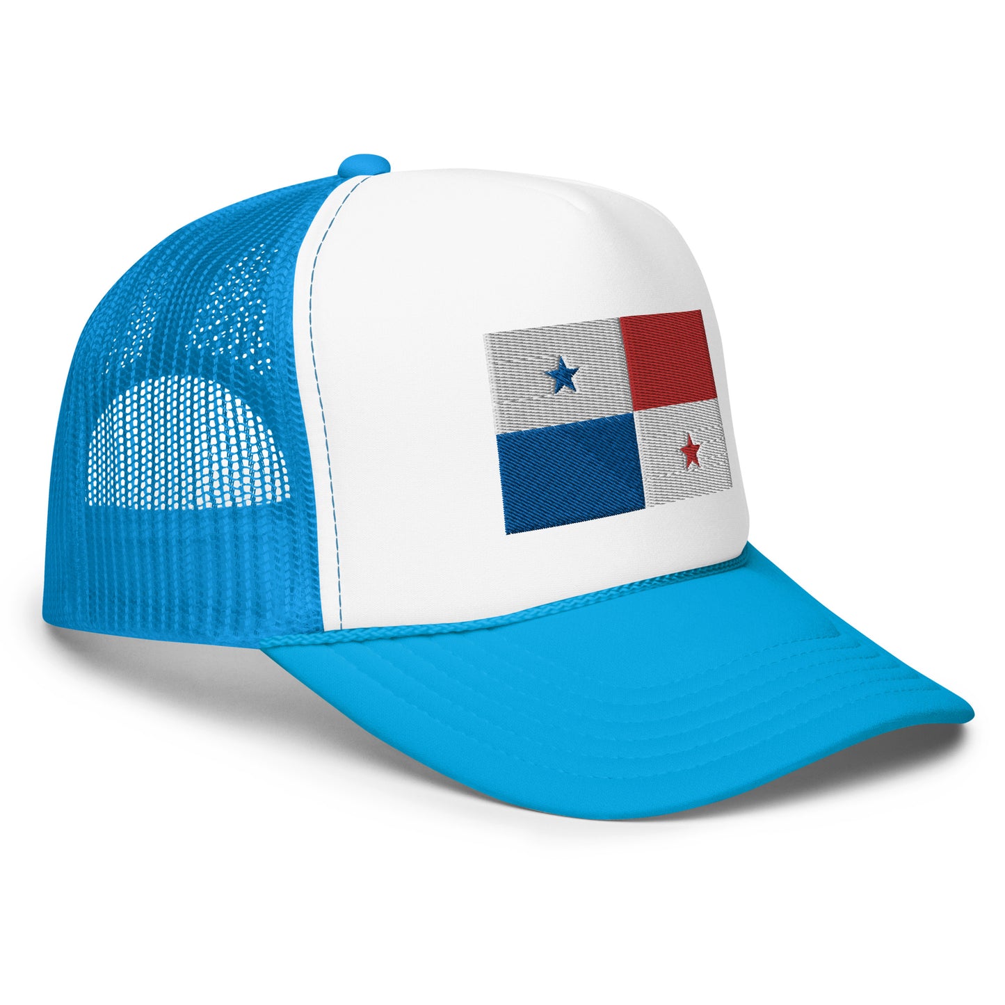 Tricolor Trucker Panama Flag Embroidered Flat - Foam trucker hat