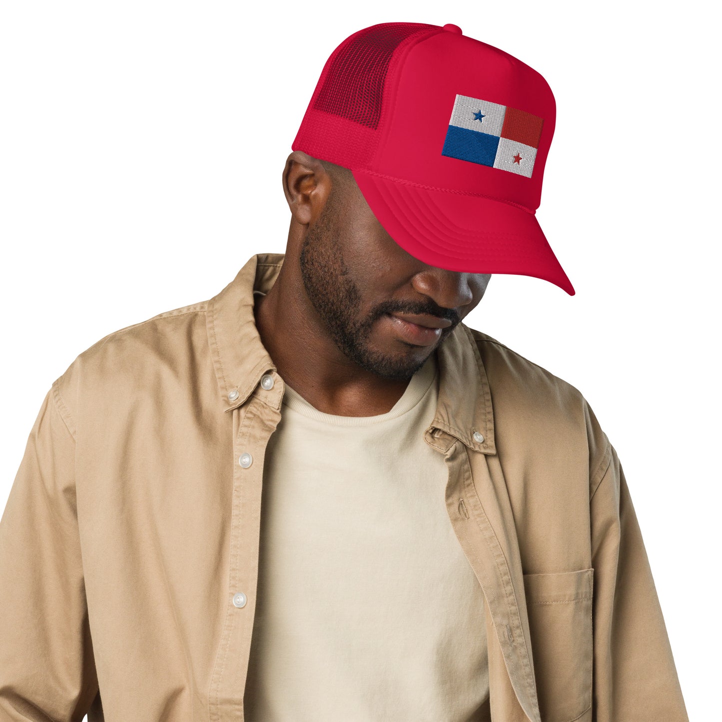 Tricolor Trucker Panama Flag Embroidered Flat - Foam trucker hat