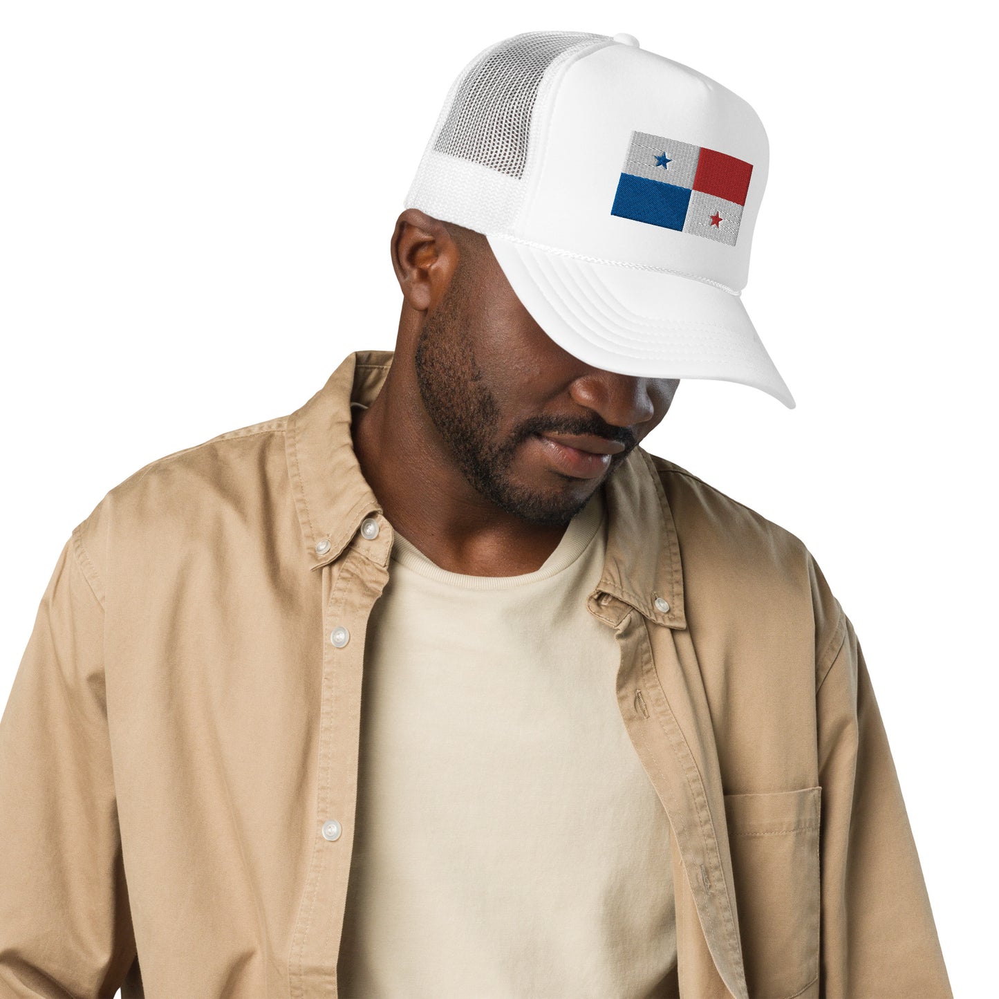 Tricolor Trucker Panama Flag Embroidered Flat - Foam trucker hat