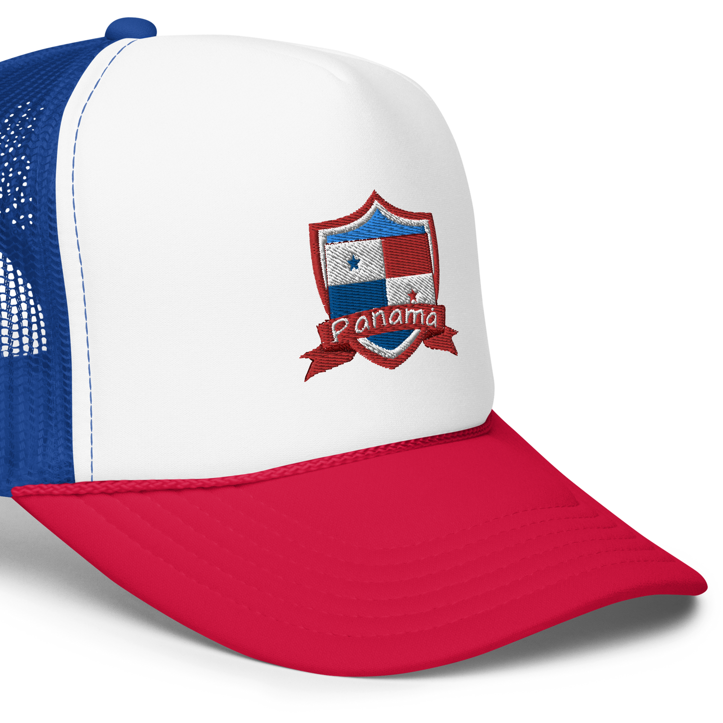 Tricolor Panama Embroidered Patch - Foam trucker hat