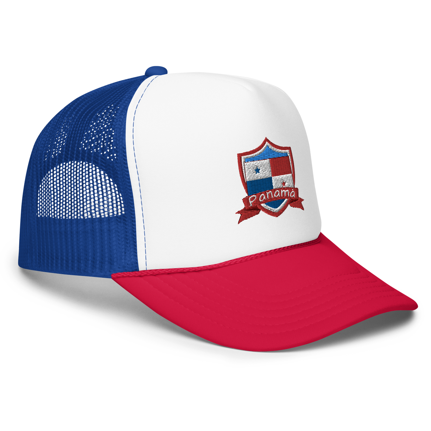 Tricolor Panama Embroidered Patch - Foam trucker hat