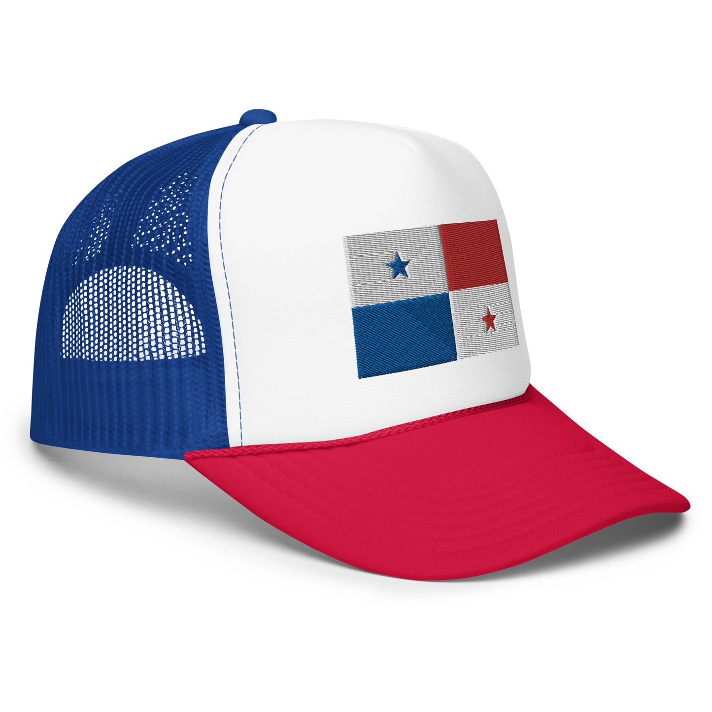 Tricolor Trucker Panama Flag Embroidered Flat - Foam trucker hat
