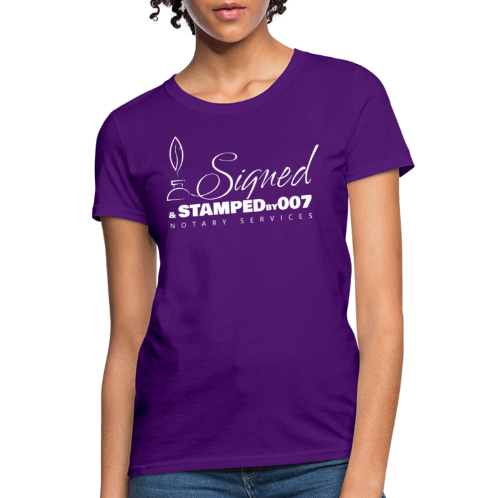 SS White Women's T-Shirt - purple