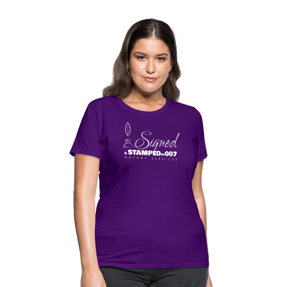 SS White Women's T-Shirt - purple
