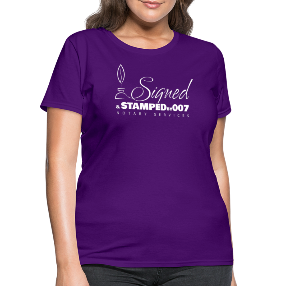 SS White Women's T-Shirt - purple