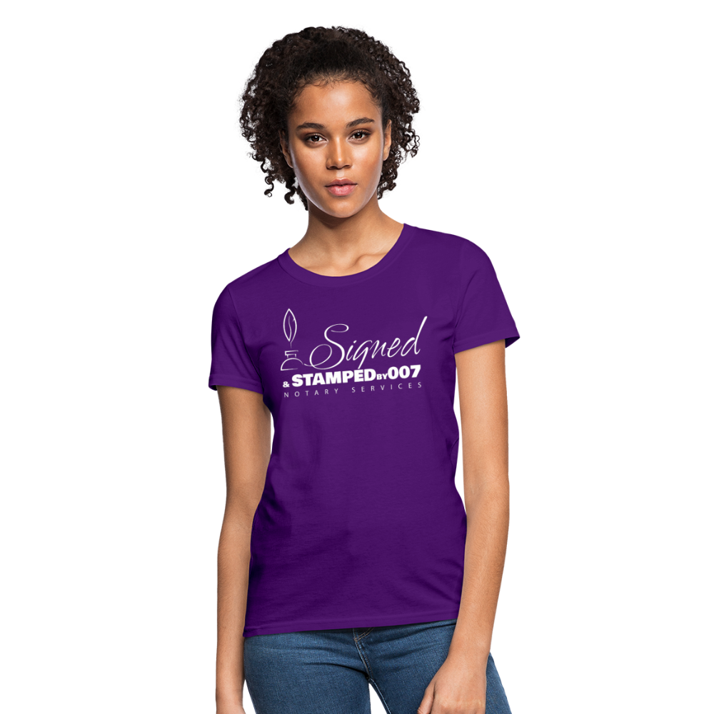 SS White Women's T-Shirt - purple