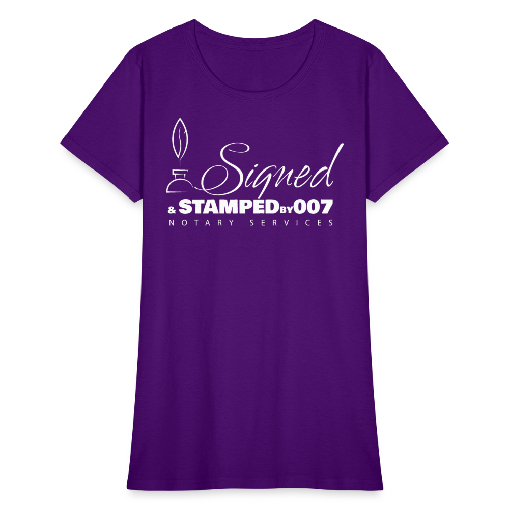 SS White Women's T-Shirt - purple