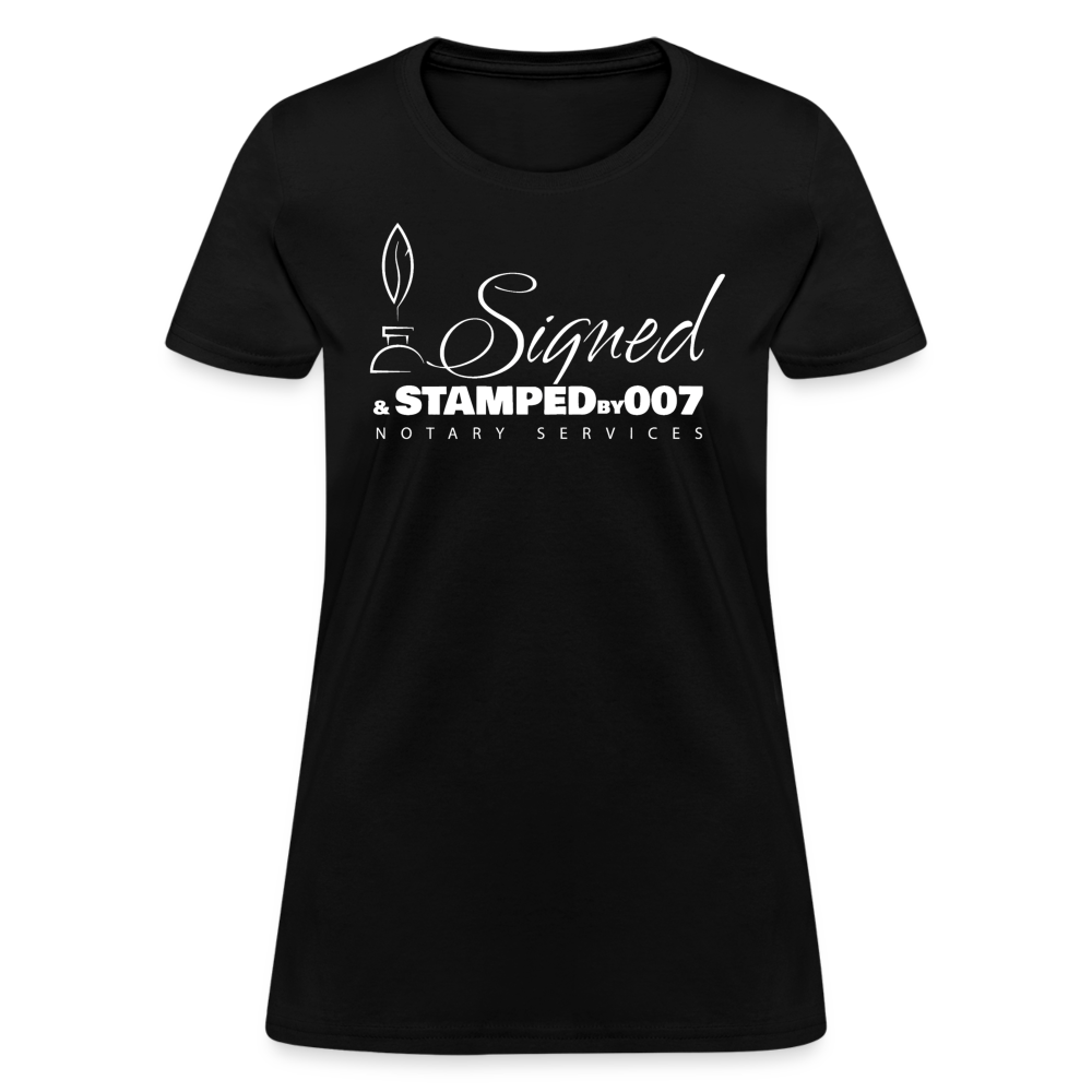 SS White Women's T-Shirt - black