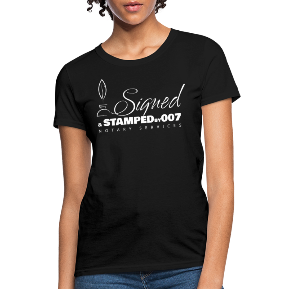 SS White Women's T-Shirt - black