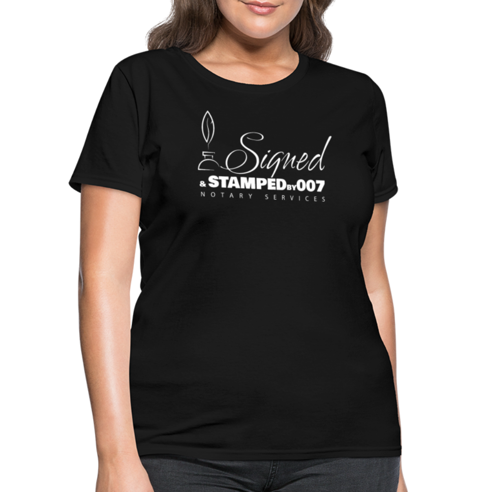 SS White Women's T-Shirt - black