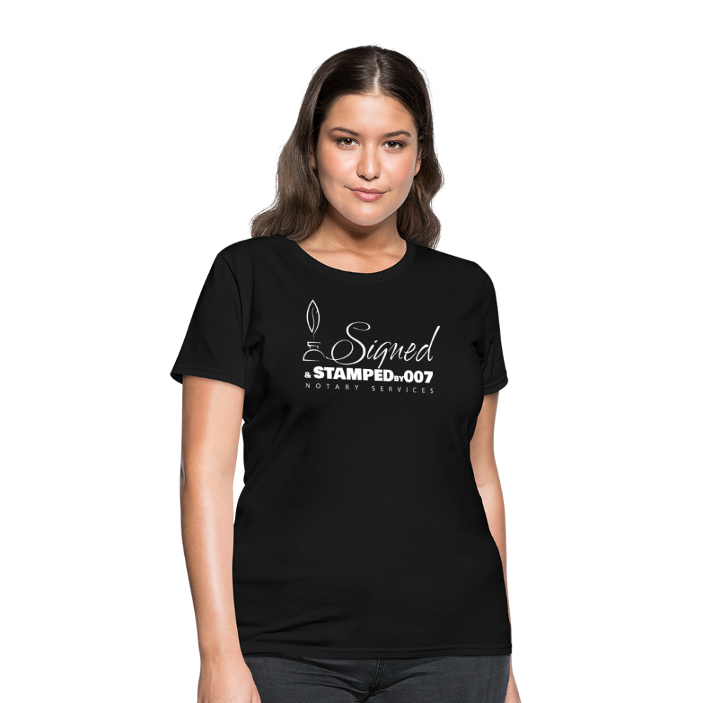 SS White Women's T-Shirt - black
