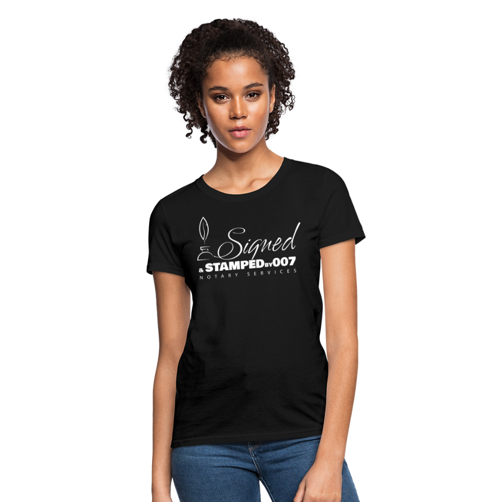 SS White Women's T-Shirt - black