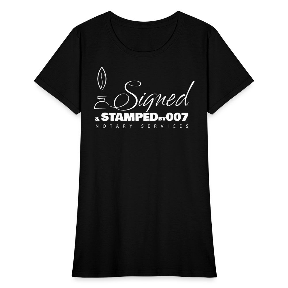 SS White Women's T-Shirt - black