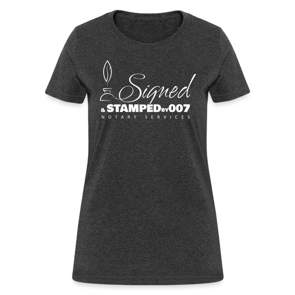 SS White Women's T-Shirt - heather black