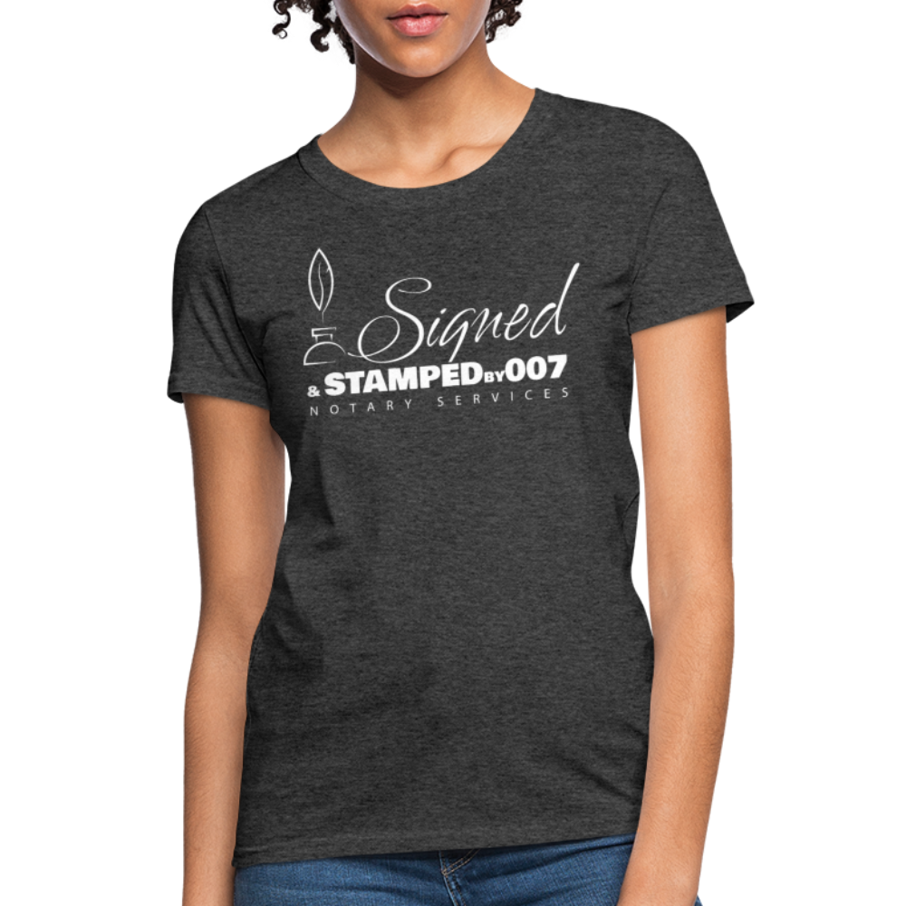 SS White Women's T-Shirt - heather black