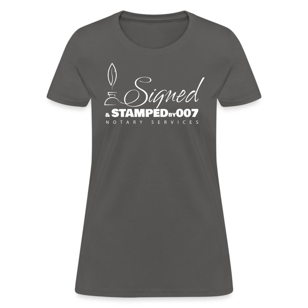 SS White Women's T-Shirt - charcoal