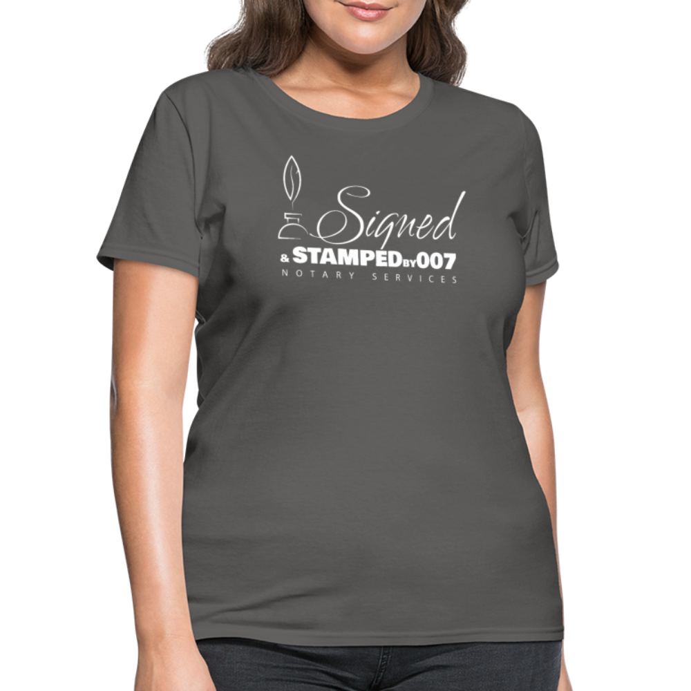SS White Women's T-Shirt - charcoal