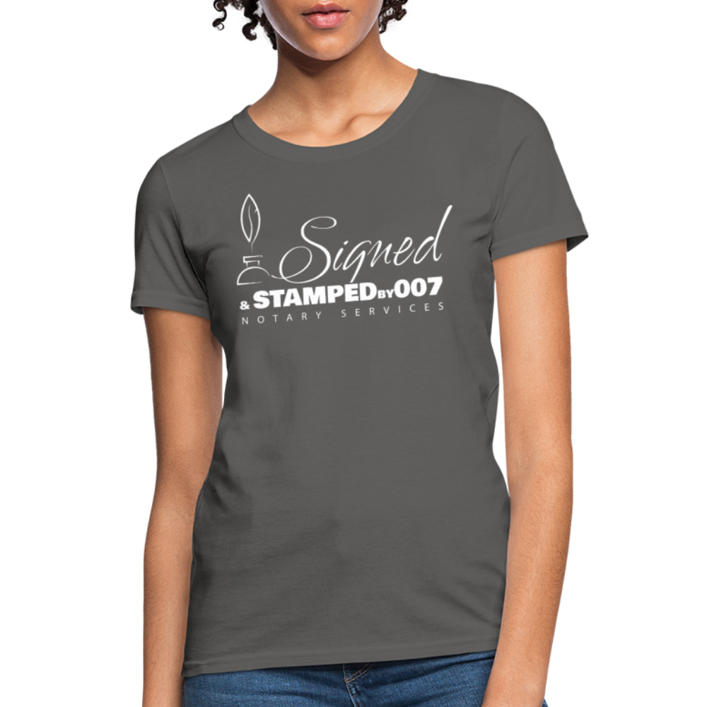 SS White Women's T-Shirt - charcoal