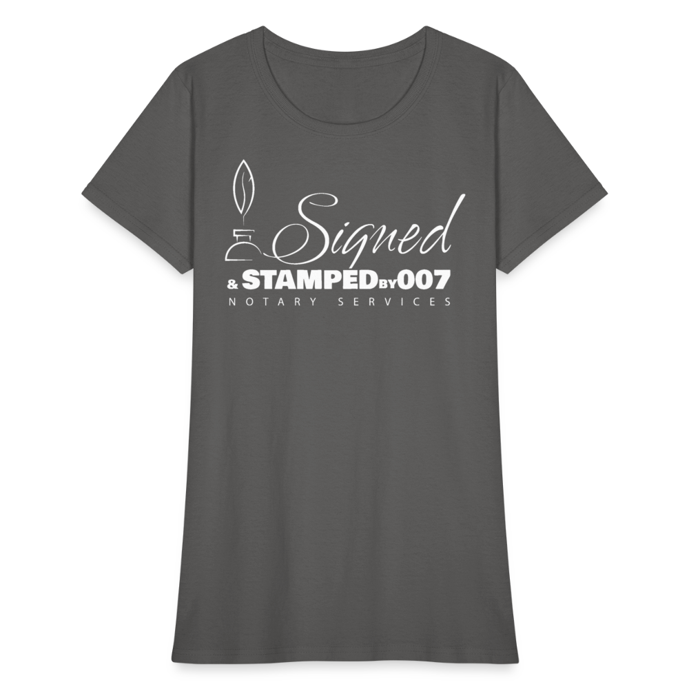 SS White Women's T-Shirt - charcoal