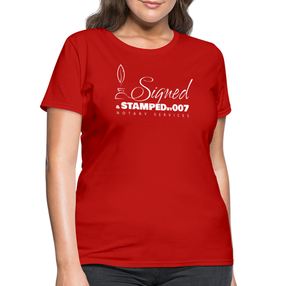 SS White Women's T-Shirt - red