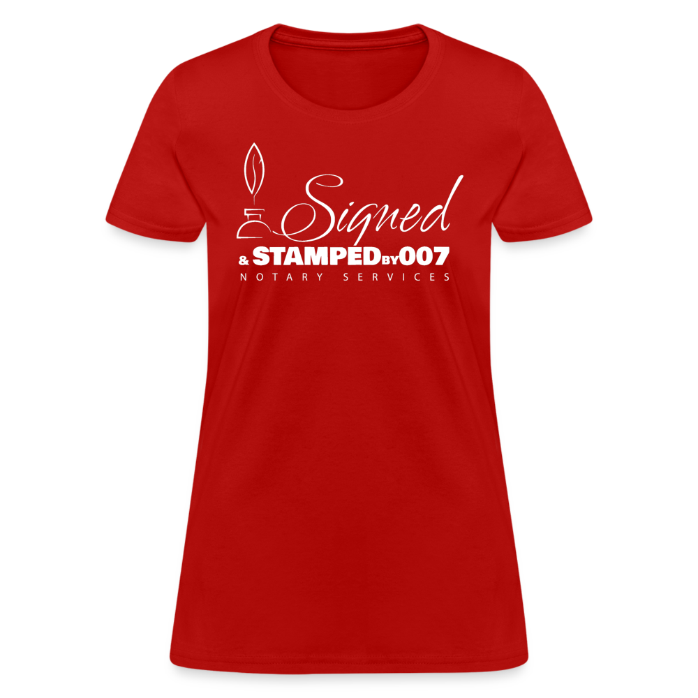 SS White Women's T-Shirt - red