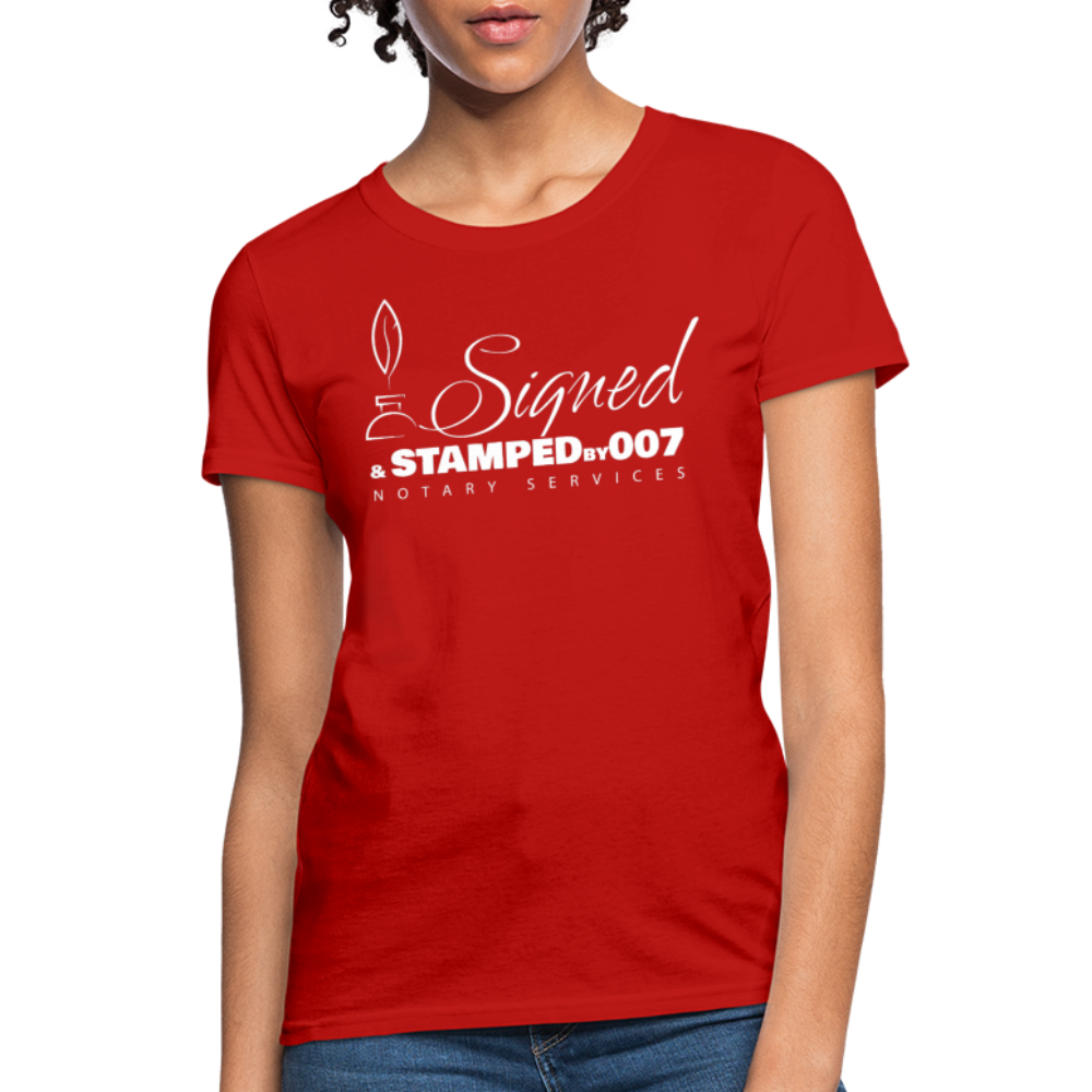 SS White Women's T-Shirt - red