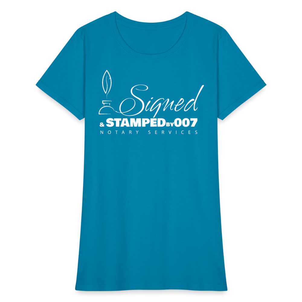 SS White Women's T-Shirt - turquoise