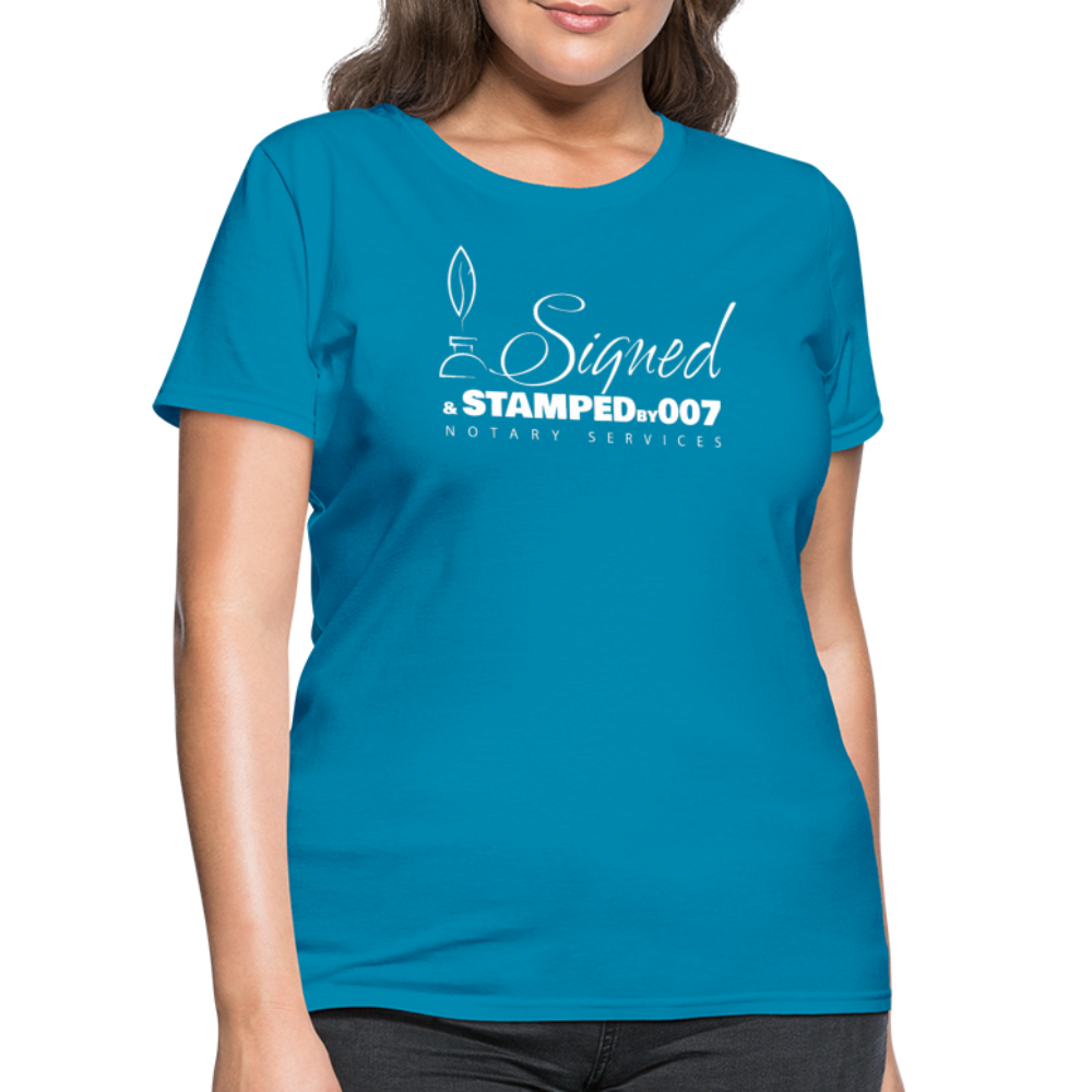 SS White Women's T-Shirt - turquoise