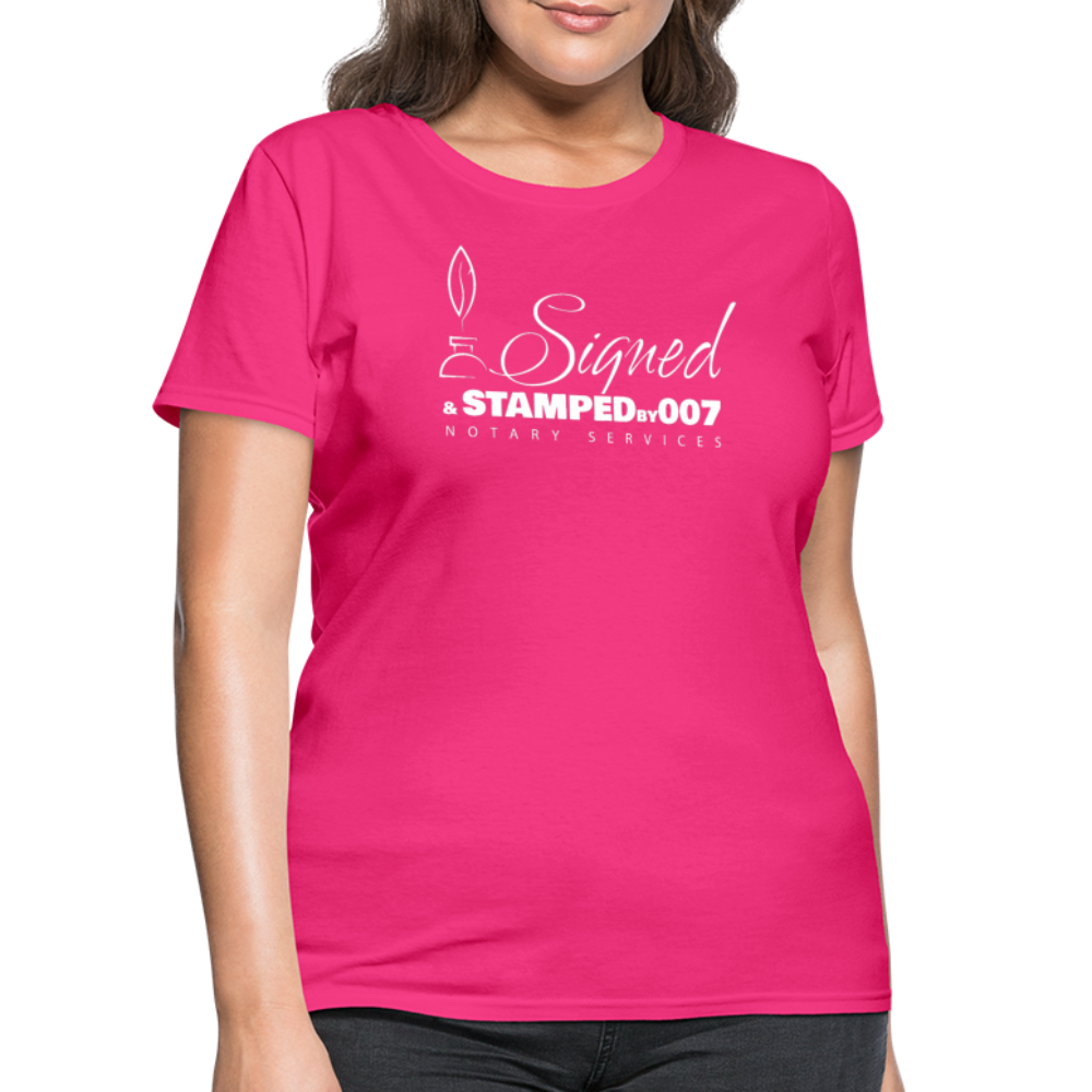 SS White Women's T-Shirt - fuchsia