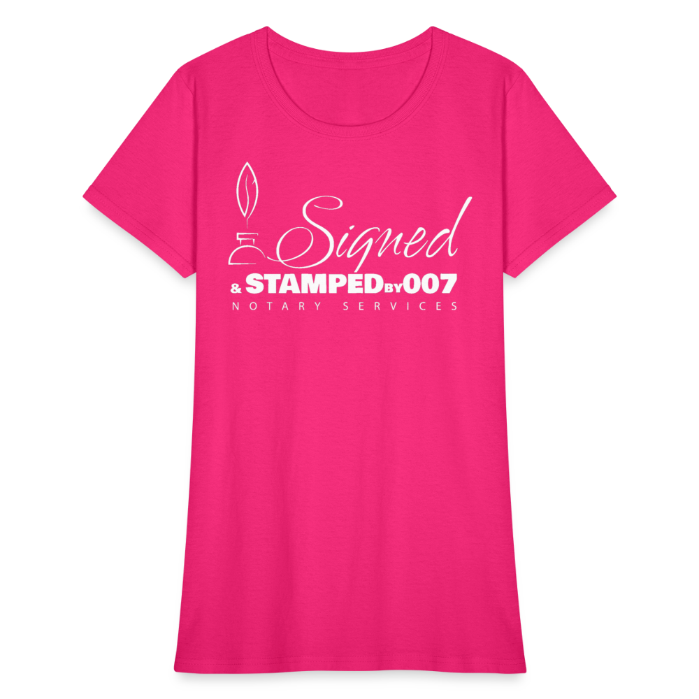 SS White Women's T-Shirt - fuchsia