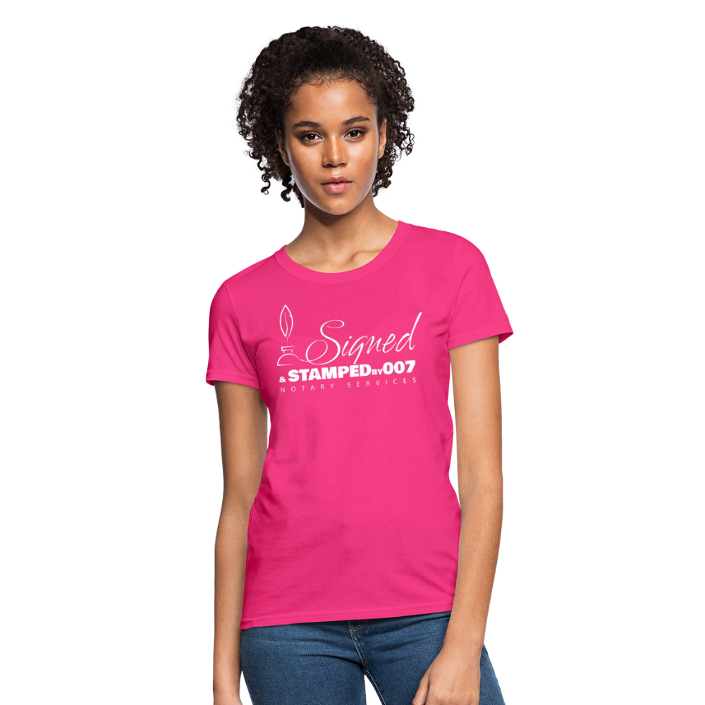 SS White Women's T-Shirt - fuchsia