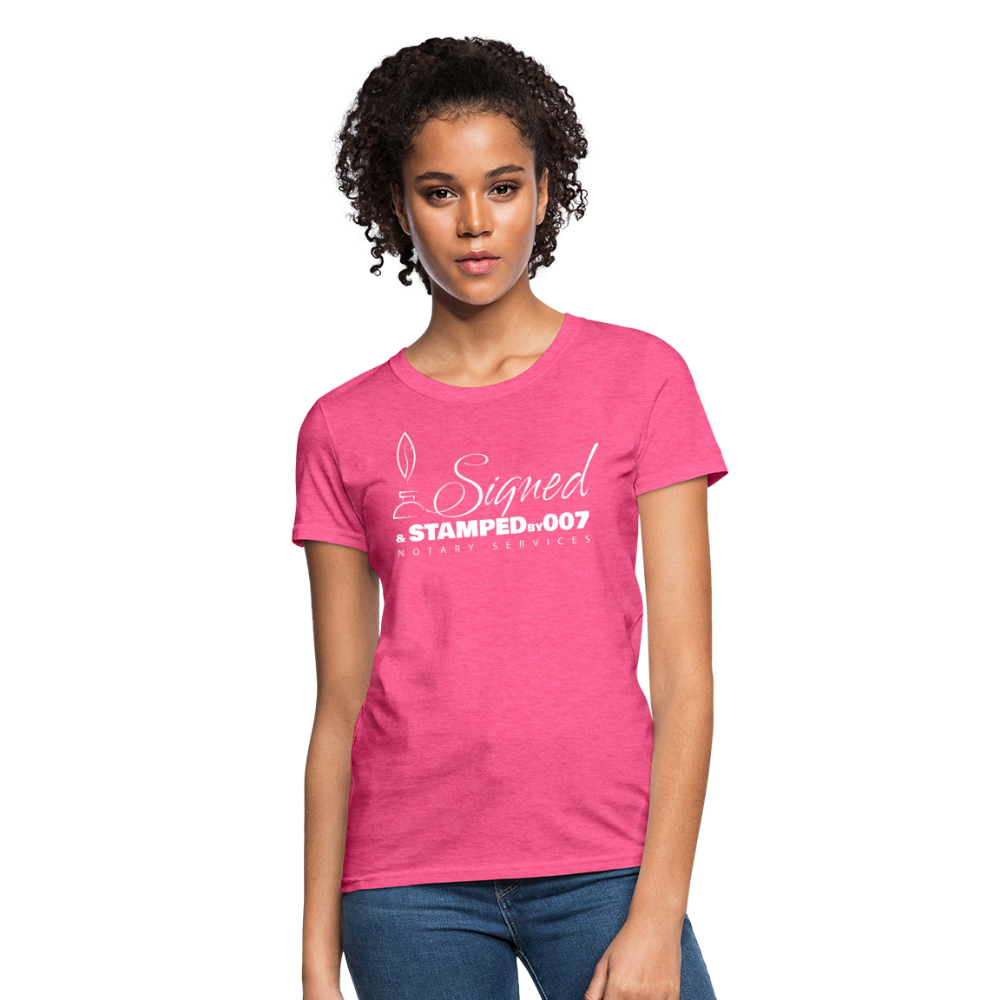 SS White Women's T-Shirt - heather pink