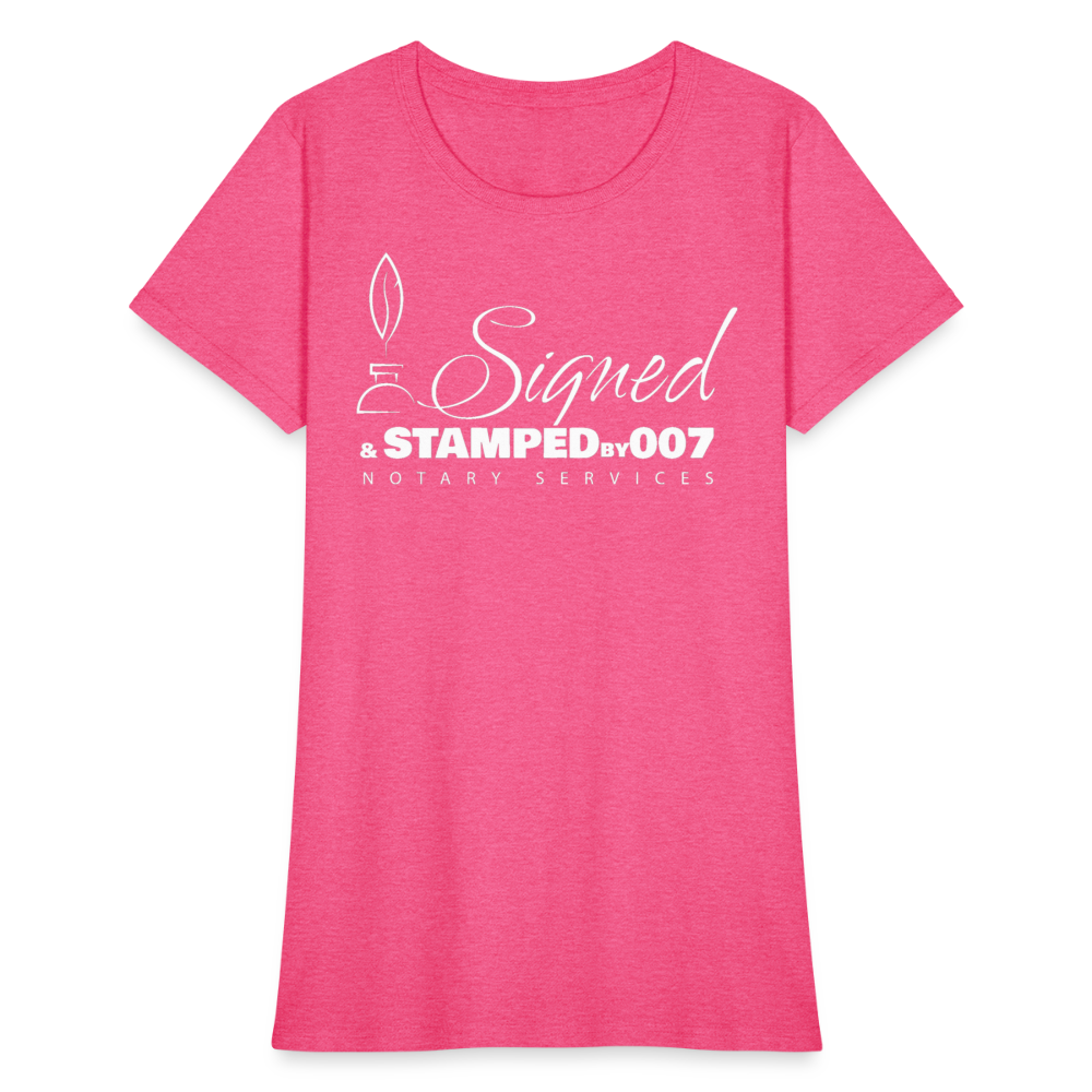 SS White Women's T-Shirt - heather pink