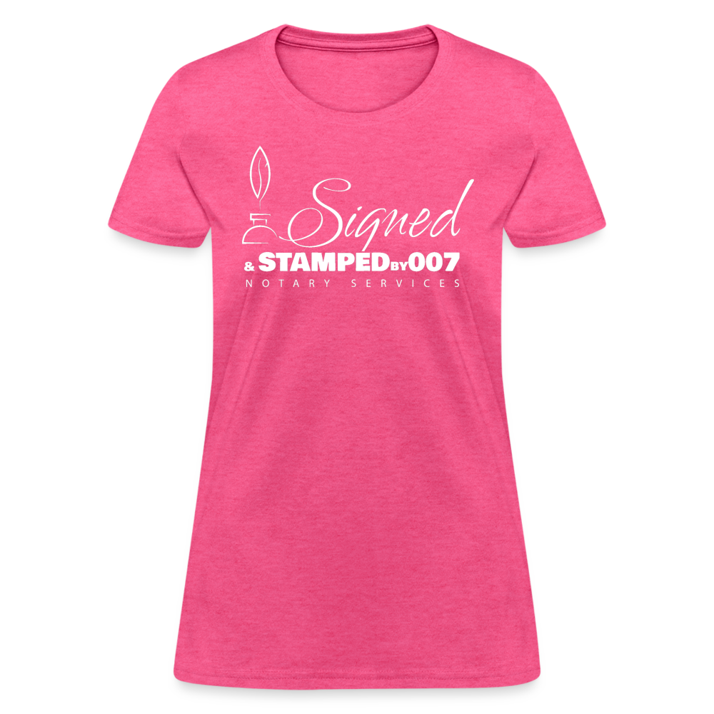 SS White Women's T-Shirt - heather pink