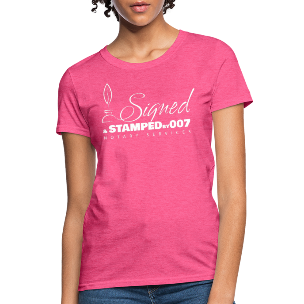 SS White Women's T-Shirt - heather pink