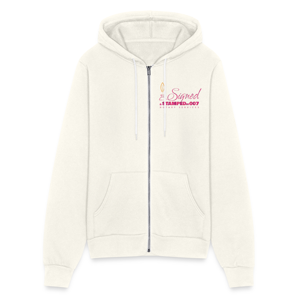 Pnk 2-Sided Bella + Canvas Unisex Full Zip Hoodie - vintage white