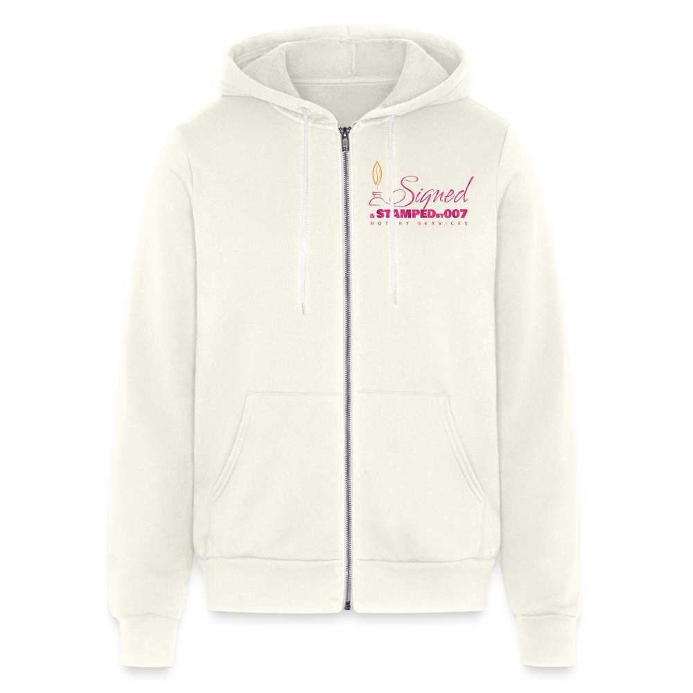 Pnk 2-Sided Bella + Canvas Unisex Full Zip Hoodie - vintage white