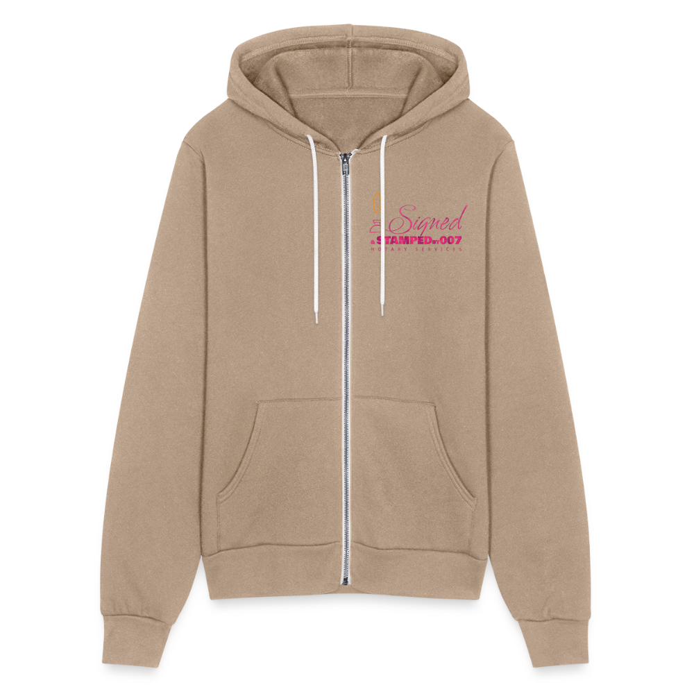 Pnk 2-Sided Bella + Canvas Unisex Full Zip Hoodie - tan
