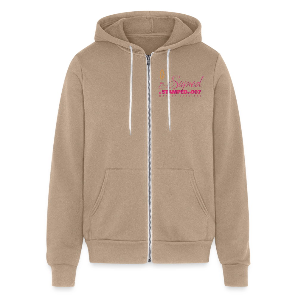 Pnk 2-Sided Bella + Canvas Unisex Full Zip Hoodie - tan