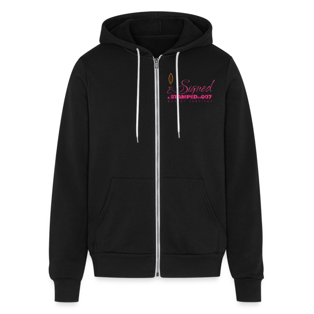 Pnk 2-Sided Bella + Canvas Unisex Full Zip Hoodie - black