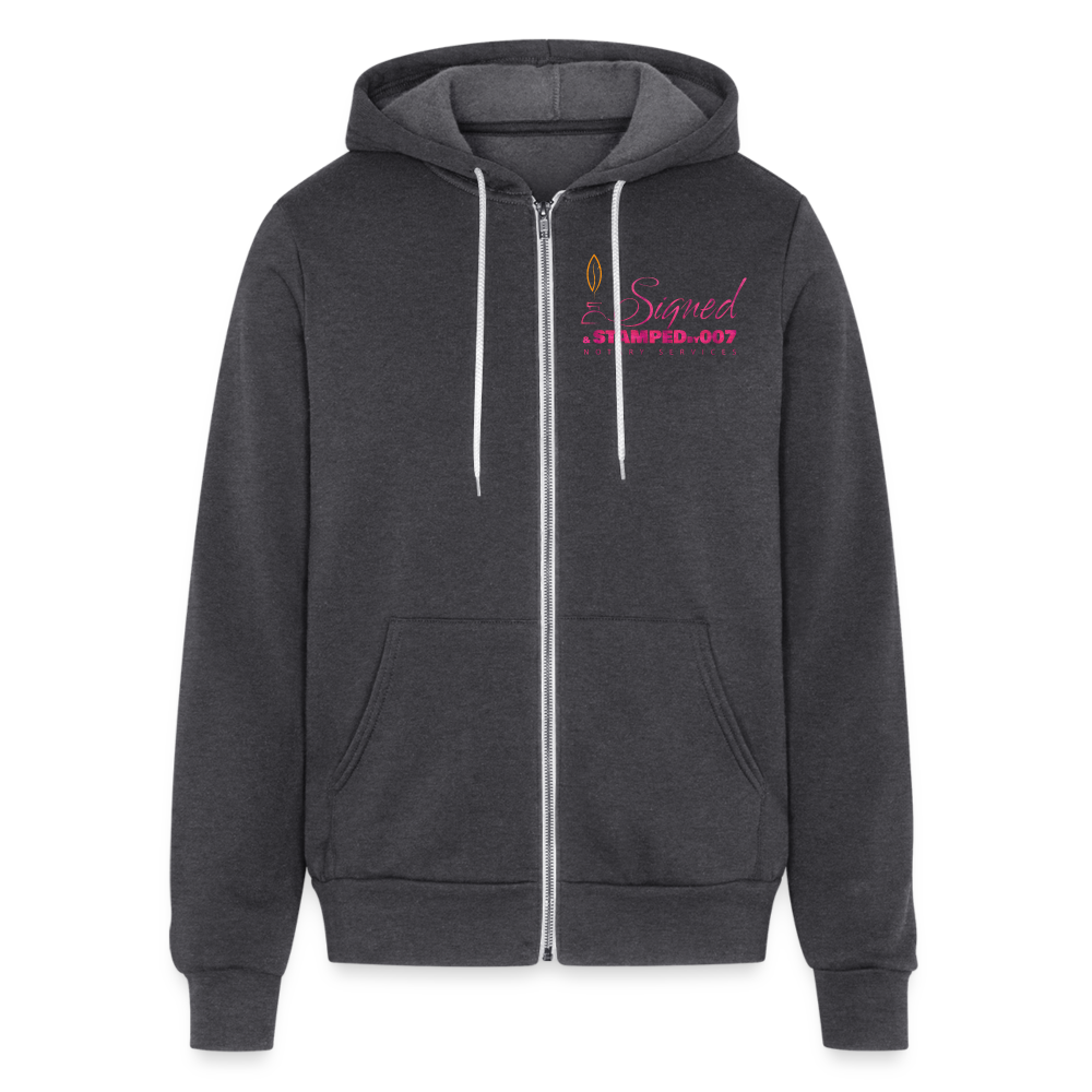 Pnk 2-Sided Bella + Canvas Unisex Full Zip Hoodie - charcoal grey