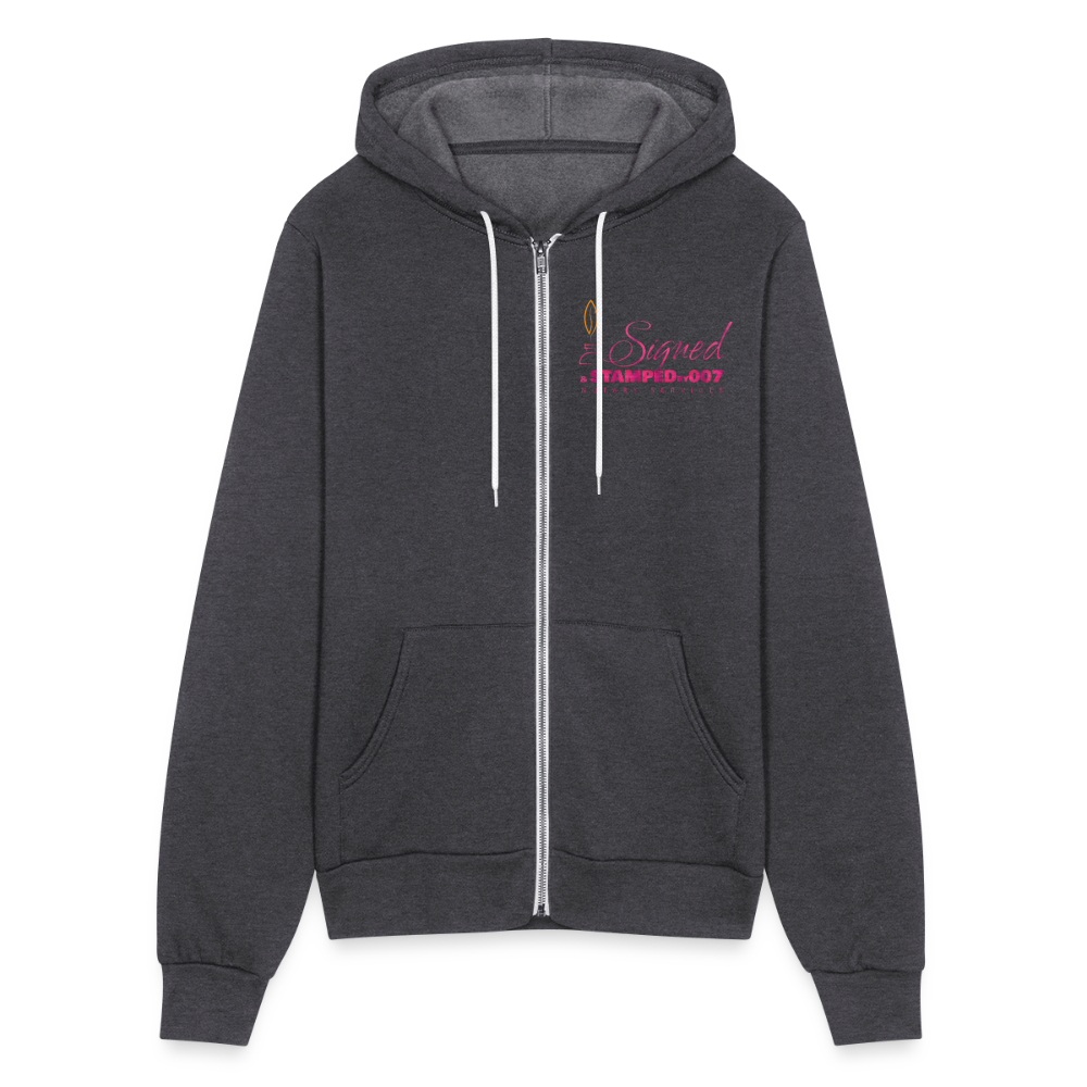 Pnk 2-Sided Bella + Canvas Unisex Full Zip Hoodie - charcoal grey