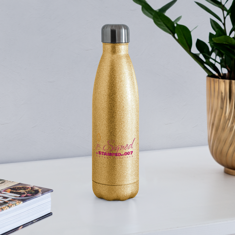 Insulated Stainless Steel Water Bottle - gold glitter
