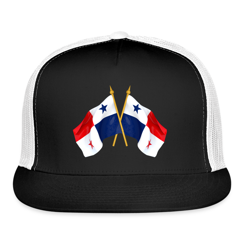 Panama Flags Waving - Trucker Cap - black/white