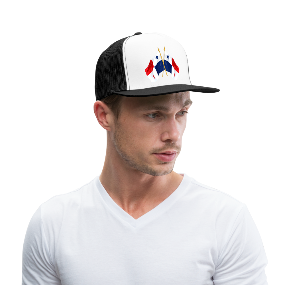 Panama Flags Waving - Trucker Cap - white/black