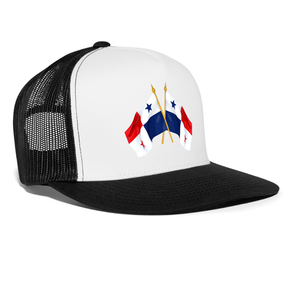Panama Flags Waving - Trucker Cap - white/black