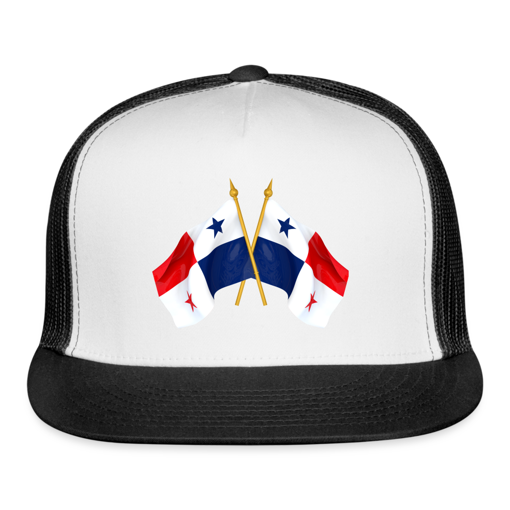 Panama Flags Waving - Trucker Cap - white/black
