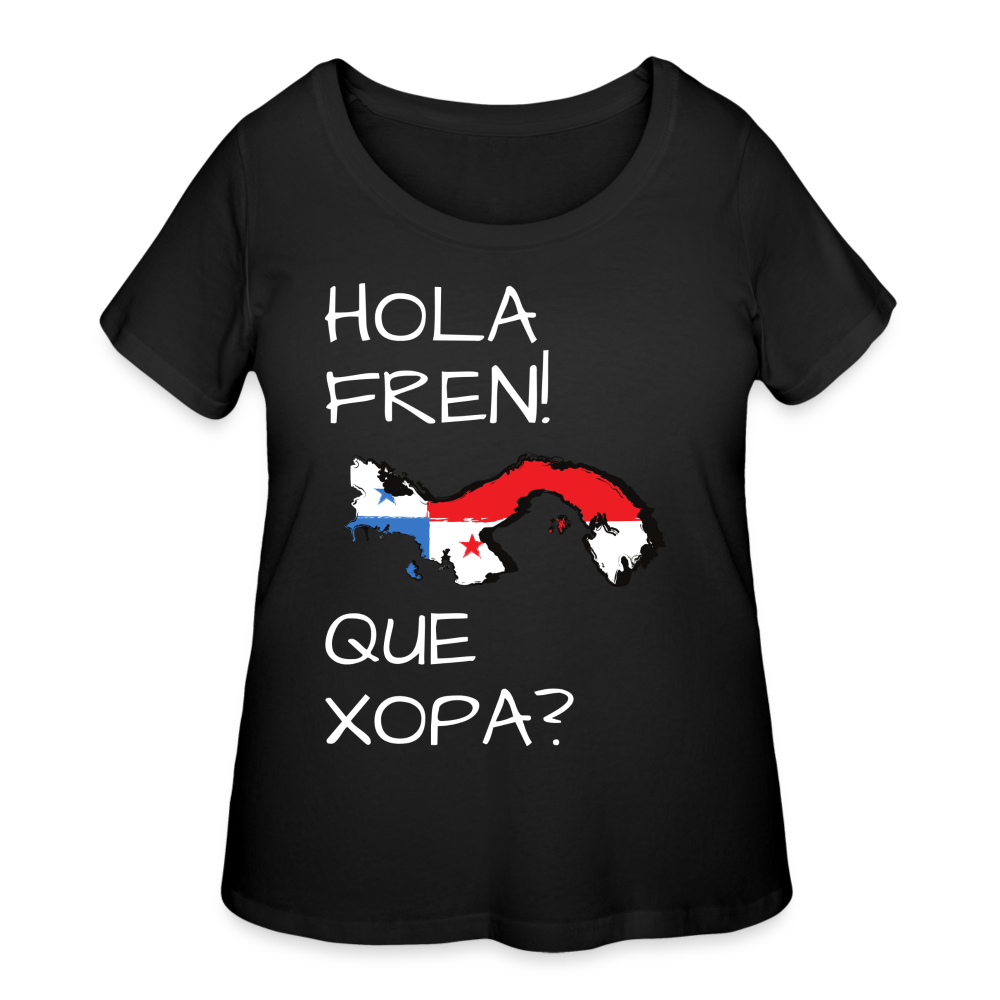 Hola Fren! Panama Map - Women’s Curvy T-Shirt - black